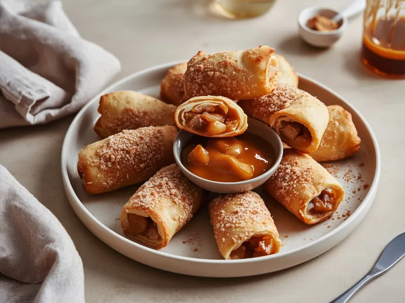 Apple pie egg rolls