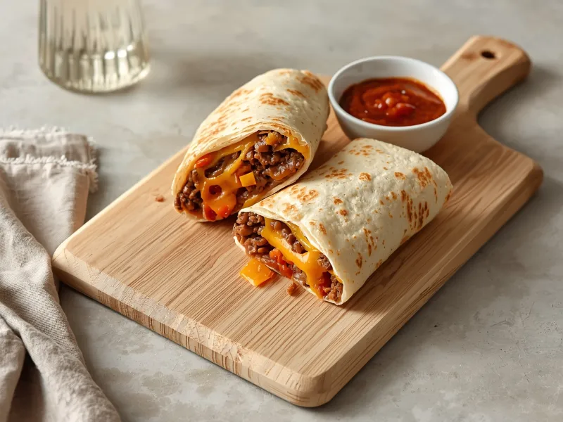 Beef and bean burritos