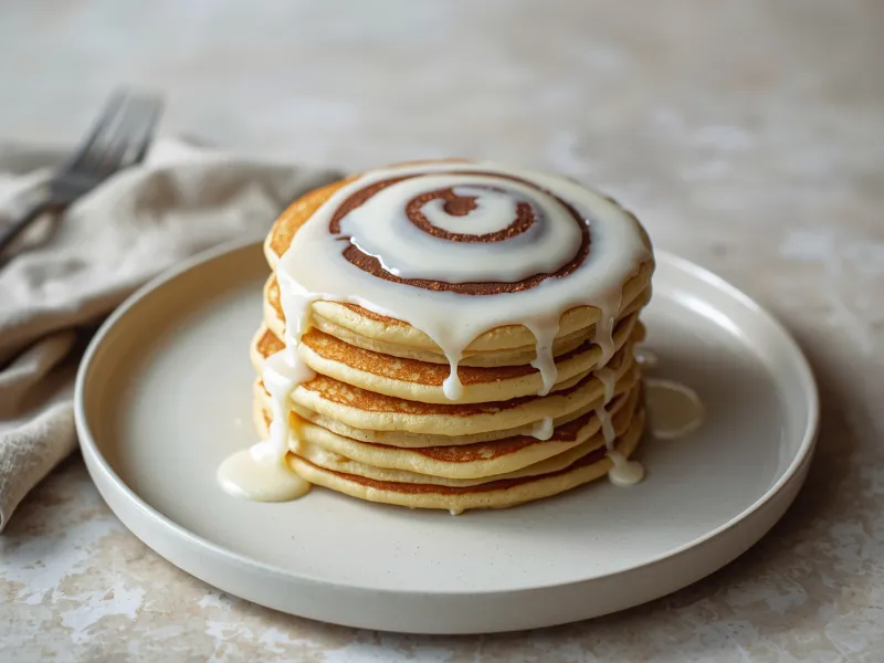 Cinnamon roll pancakes