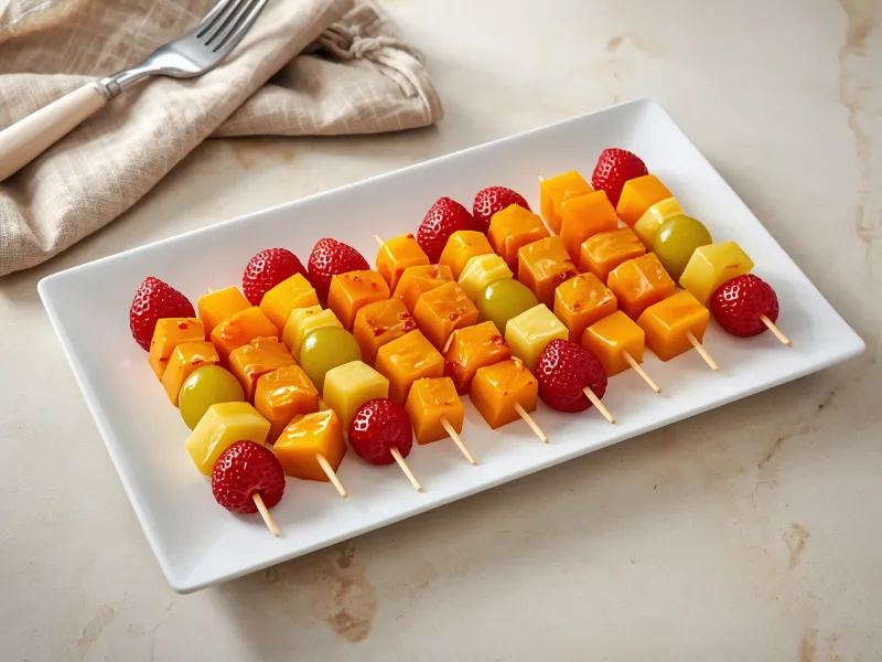 Fruit and cheese kabobs