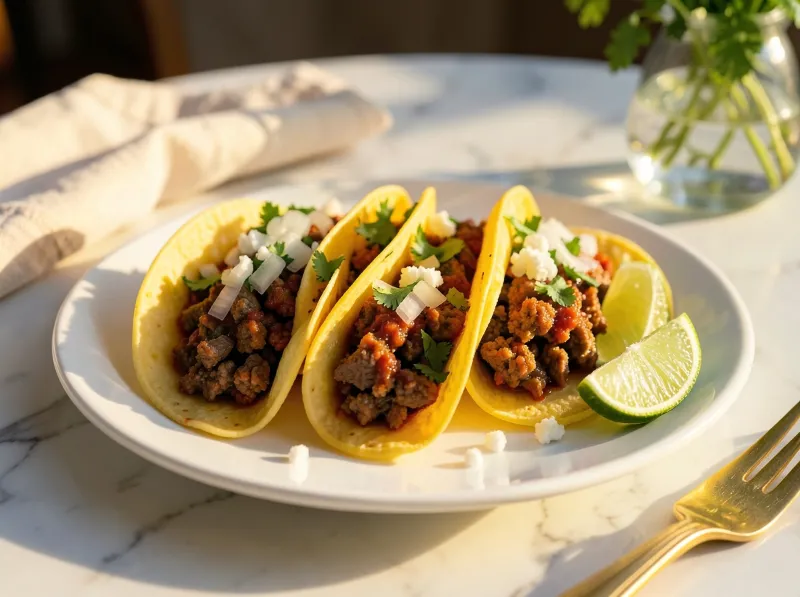 Ground venison tacos