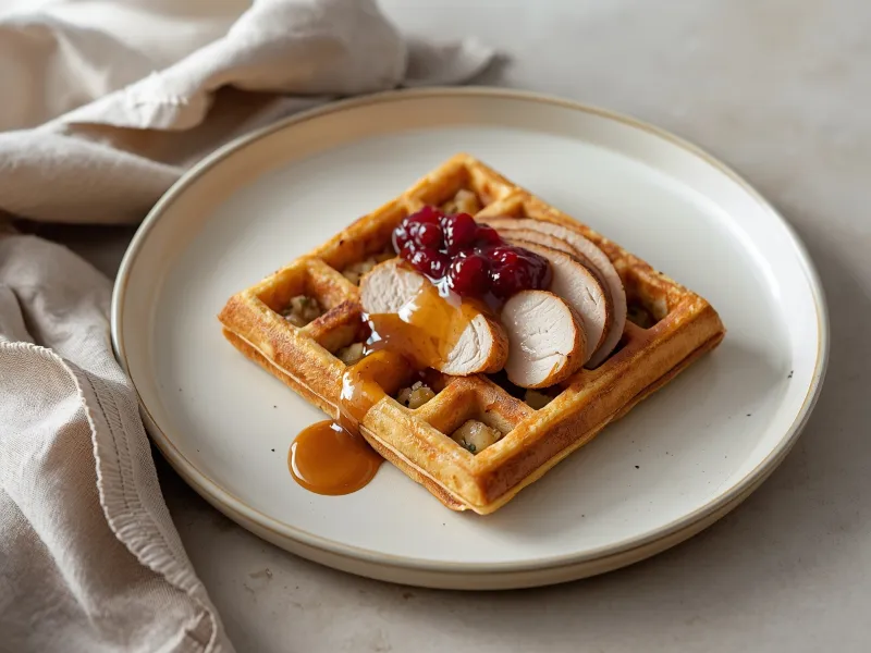 Leftover stuffing waffles