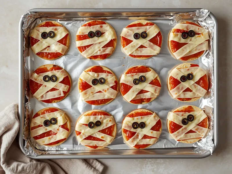 Mummy pizza bagels