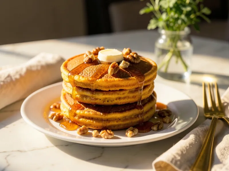 Fluffy pumpkin pancakes