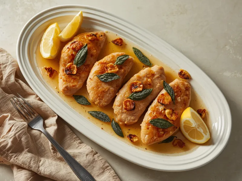Turkey cutlets with sage brown butter